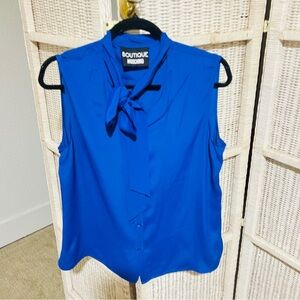 Boutique Moschino Royal Blue Sleeveless Silk Blouse Size 12